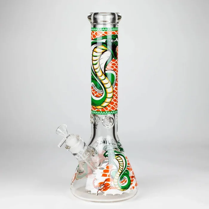 14″ Cobra snake Glow in the dark 9mm glass bong