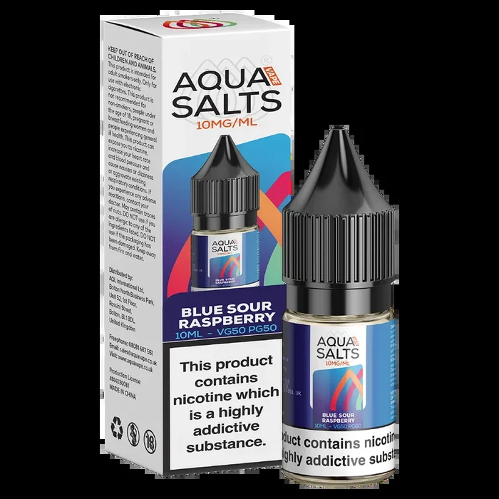 Blue Sour Raspberry Nic Salt by Aqua Salts 10ml