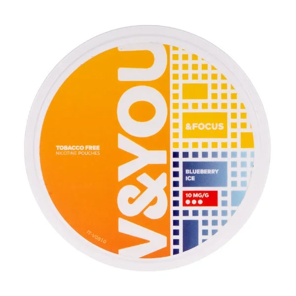 Blueberry Ice &Focus Nicotine Pouches by V&YOU