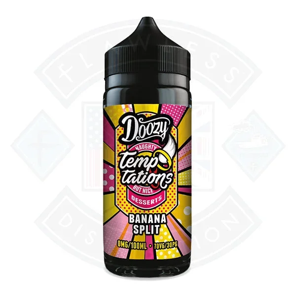 Doozy Vape Temptations- Banana Split 0mg 100ml Shortfill