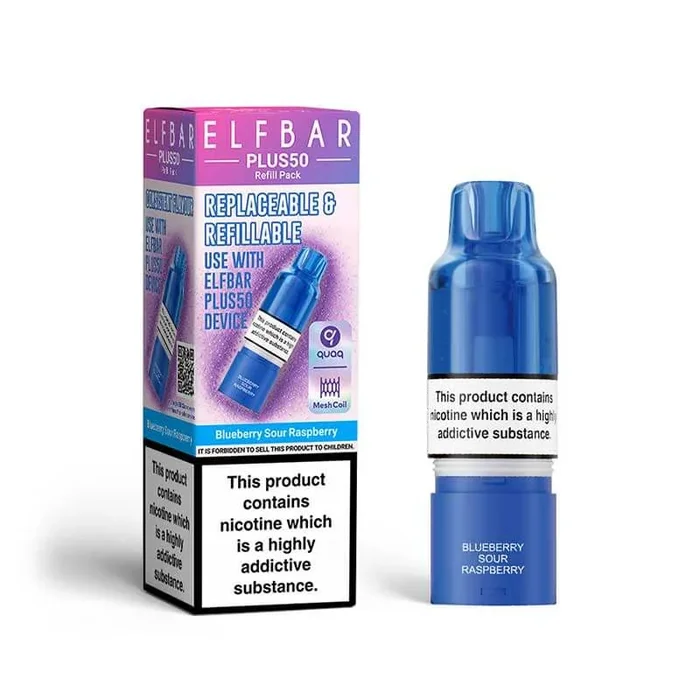 ELFBAR Plus50 Blueberry Sour Raspberry Prefilled Pod + Refill