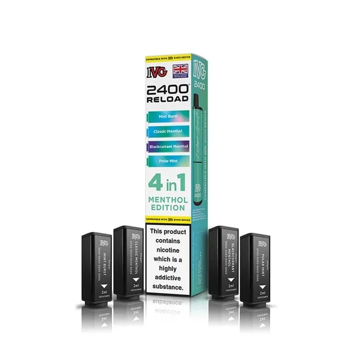 IVG 2400 Reload Menthol Edition Prefilled Vape Pods – 20mg – 4PK