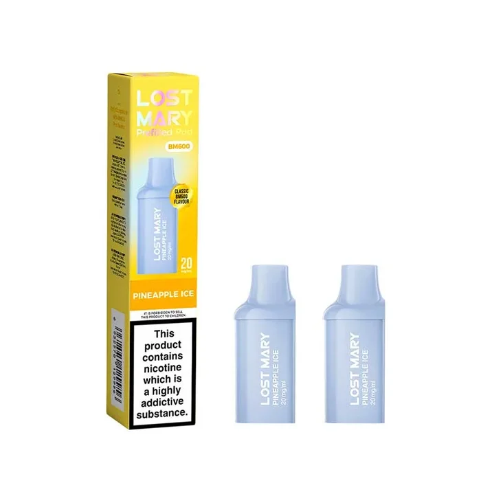 Lost Mary BM600 Pineapple Ice Prefilled Vape Pods 20mg – 2PK