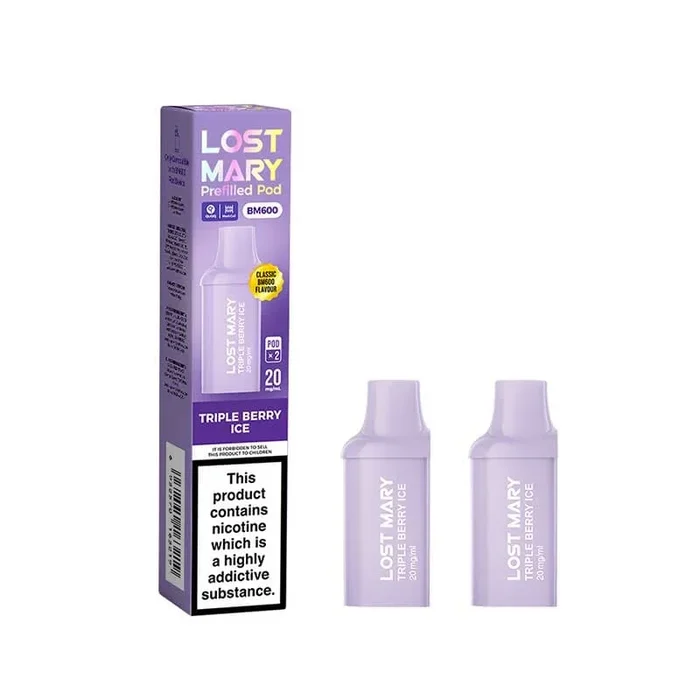 Lost Mary BM600 Triple Berry Ice Prefilled Vape Pods 20mg – 2PK