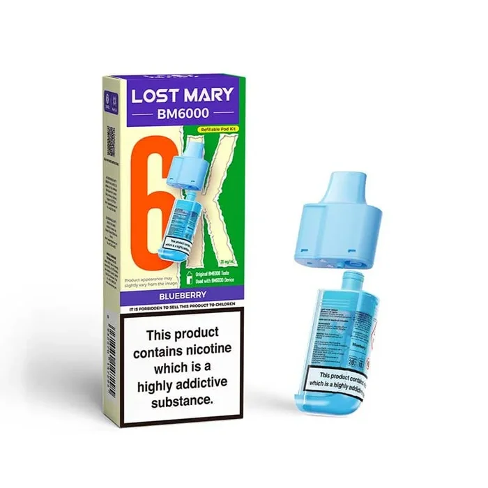 Lost Mary BM6000 Blueberry Prefilled Vape Pods – 20mg