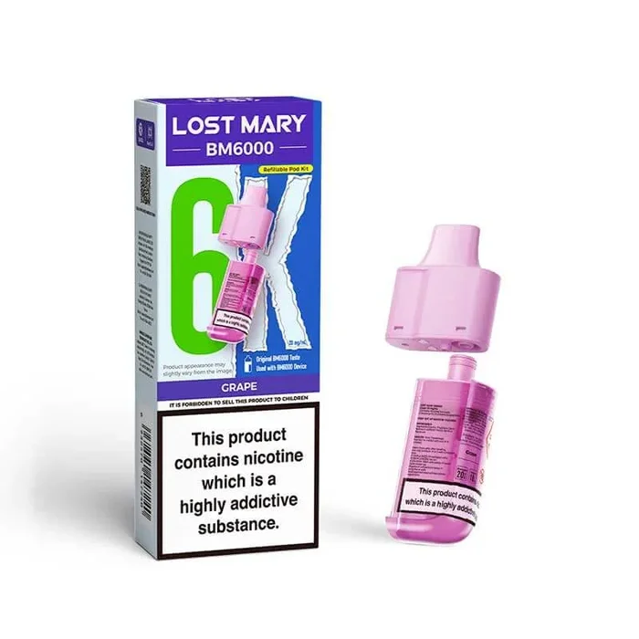 Lost Mary BM6000 Grape Prefilled Vape Pods – 20mg