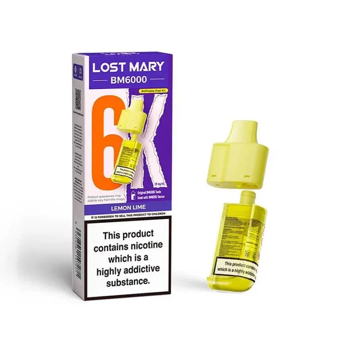 Lost Mary BM6000 Lemon Lime Prefilled Vape Pods – 20mg