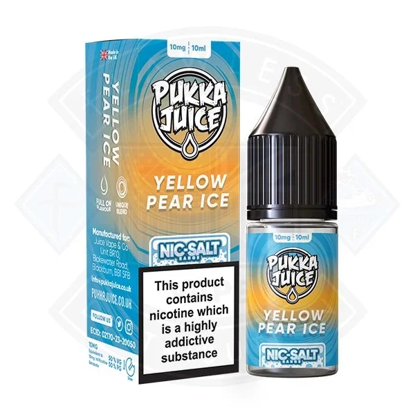 Pukka Juice – Nic Salt Yellow Pear ICE 10ml E-liquid