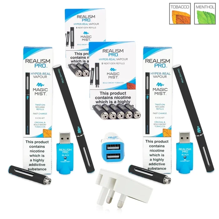 Realism Pro Black Platinum Kit – Hyper Real Vapour, Fast Charge, Pro Power