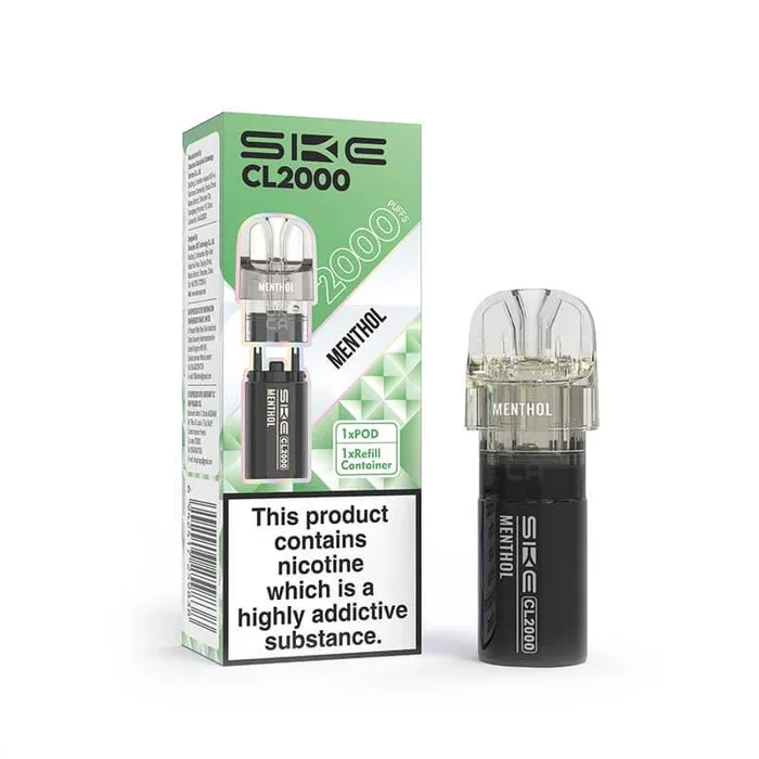 SKE CL2000 Menthol Prefilled Pod + Refill – 20mg