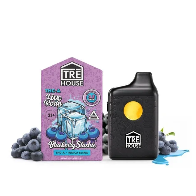 TreHouse THC-A Disposable Vape – 3.5g Indica – Blueberry Slushie