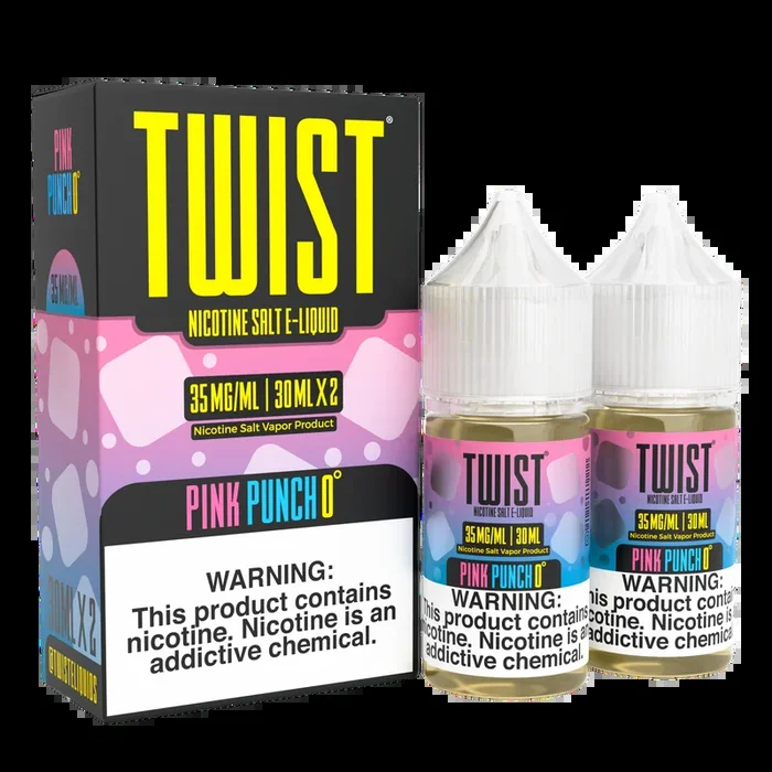 TWIST Nicotine Salt E-Liquid – Pink Punch 0 – 60ML E-Liquid (Twin 30ML Pack)