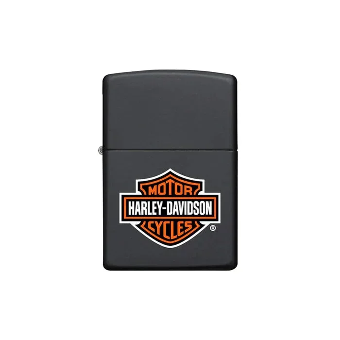 Zippo Lighter – Black Matte Harley Davidson Logo